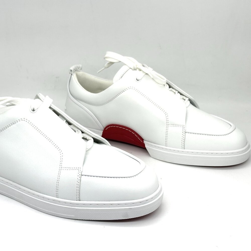 Christian Louboutin JIMMY FLAT Mens Leather Trainers Sneakers Shoes White - Picture 11 of 16